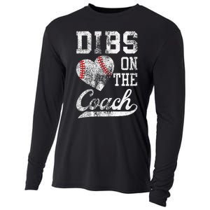 Dibs On The Coach Funny CoachS Wife Quote Cool Baseball Mom Cooling Performance Long Sleeve Crew