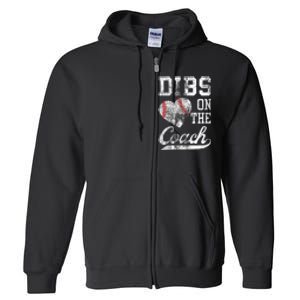 Dibs On The Coach Funny CoachS Wife Quote Cool Baseball Mom Full Zip Hoodie