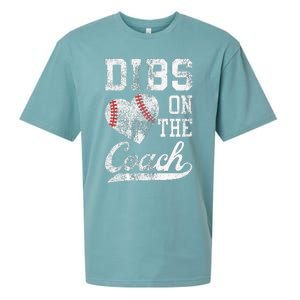 Dibs On The Coach Funny CoachS Wife Quote Cool Baseball Mom Sueded Cloud Jersey T-Shirt