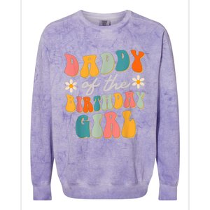  Daddy Of The Birthday Girl Groovy Themed Father Dad Colorblast Crewneck Sweatshirt