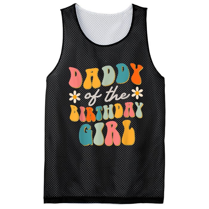  Daddy Of The Birthday Girl Groovy Themed Father Dad Mesh Reversible Basketball Jersey Tank