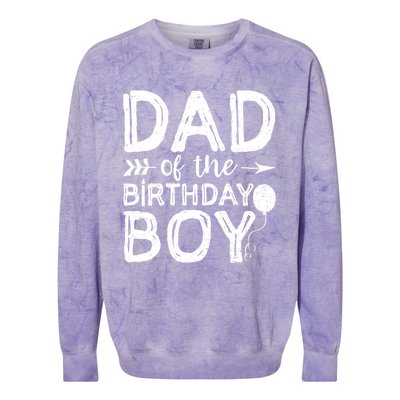 Dad Of The Birthday Boy Dad And Son Colorblast Crewneck Sweatshirt