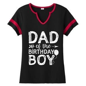 Dad Of The Birthday Boy Dad And Son Ladies Halftime Notch Neck Tee