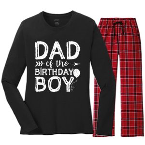 Dad Of The Birthday Boy Dad And Son Women's Long Sleeve Flannel Pajama Set 