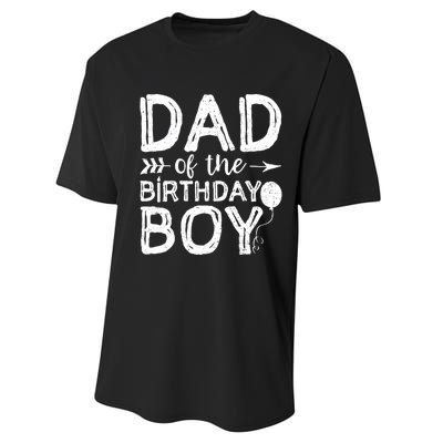 Dad Of The Birthday Boy Dad And Son Performance Sprint T-Shirt