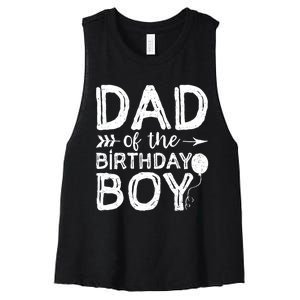 Dad Of The Birthday Boy Dad And Son Women's Racerback Cropped Tank