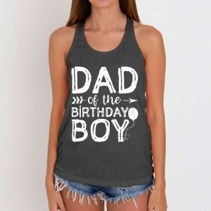 Dad Of The Birthday Boy Dad And Son Women's Knotted Racerback Tank