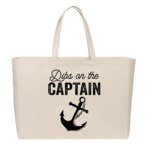 Dibs On The Captain Cotton Canvas Jumbo Tote