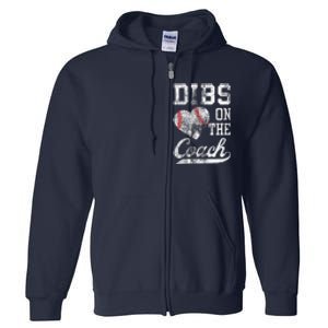 Dibs On The Coach Funny CoachS Wife Quote Cool Baseball Mom Full Zip Hoodie