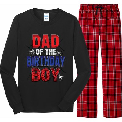 Dad Of The Birthday Boy Matching Family Spider Web Long Sleeve Pajama Set