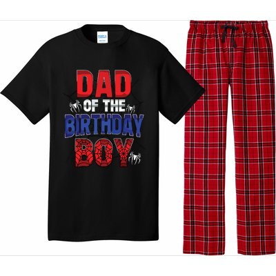 Dad Of The Birthday Boy Matching Family Spider Web Pajama Set