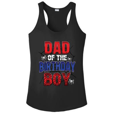 Dad Of The Birthday Boy Matching Family Spider Web Ladies PosiCharge Competitor Racerback Tank