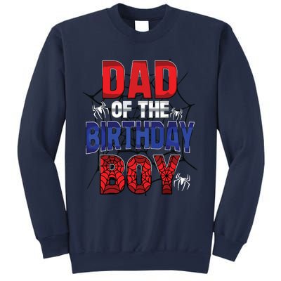 Dad Of The Birthday Boy Matching Family Spider Web Sweatshirt