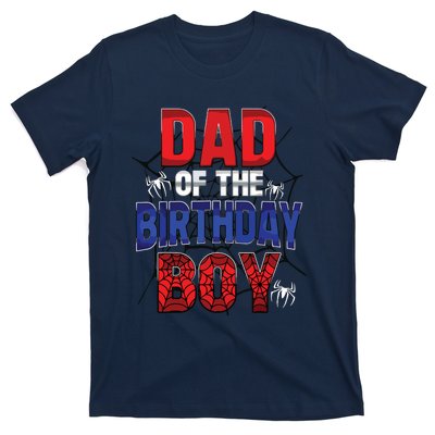 Dad Of The Birthday Boy Matching Family Spider Web T-Shirt