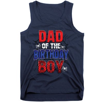 Dad Of The Birthday Boy Matching Family Spider Web Tank Top