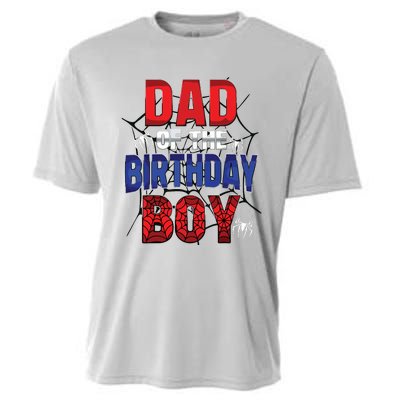 Dad Of The Birthday Boy Matching Family Spider Web Cooling Performance Crew T-Shirt