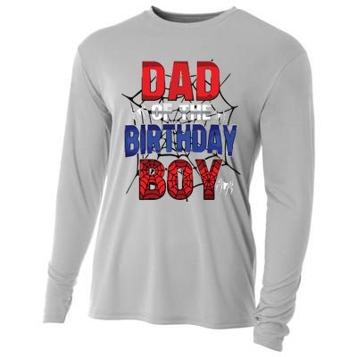 Dad Of The Birthday Boy Matching Family Spider Web Cooling Performance Long Sleeve Crew