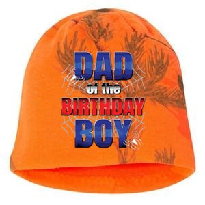 Dad Of The Birthday Spider Web Boy Dad And Mom Family Kati - Camo Knit Beanie