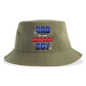 Dad Of The Birthday Spider Web Boy Dad And Mom Family Sustainable Bucket Hat