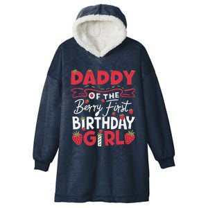 Daddy Of The Berry First Birthday Girl Strawberry Dad Hooded Wearable Blanket