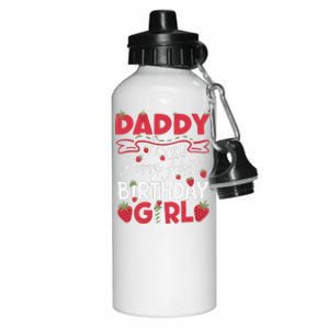 Daddy Of The Berry First Birthday Girl Strawberry Dad Aluminum Water Bottle