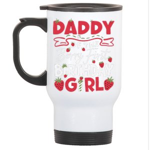 Daddy Of The Berry First Birthday Girl Strawberry Dad Stainless Steel Travel Mug