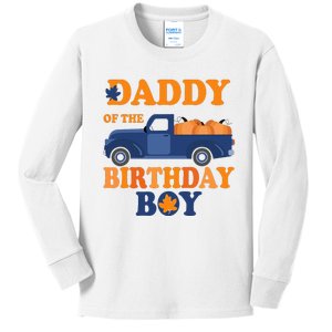 Daddy of The Pumpkin Truck 1st Birthday Kids Long Sleeve Shirt