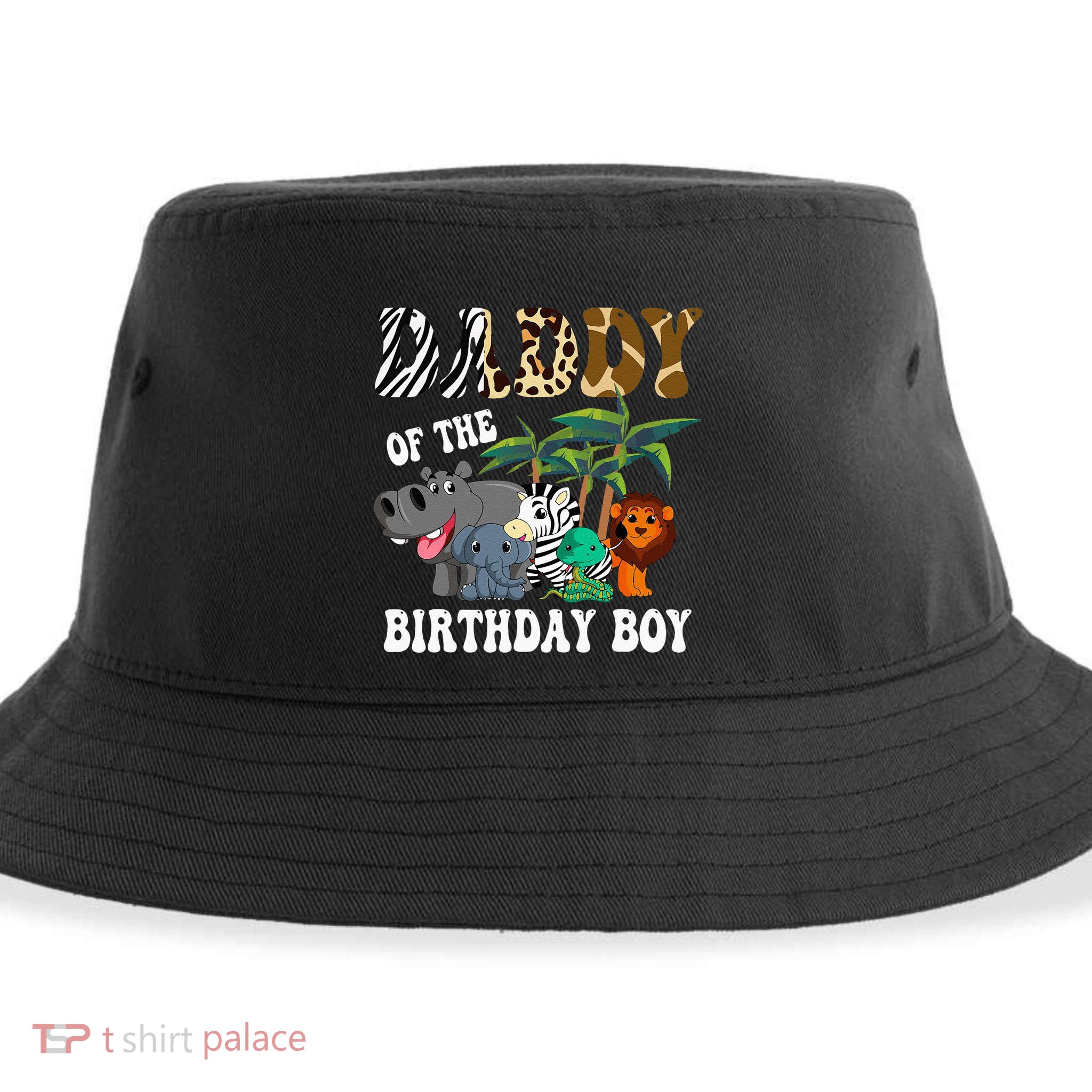 Daddy Of The Birthday Boy Zoo Bday Safari Celebration Sustainable Bucket Hat
