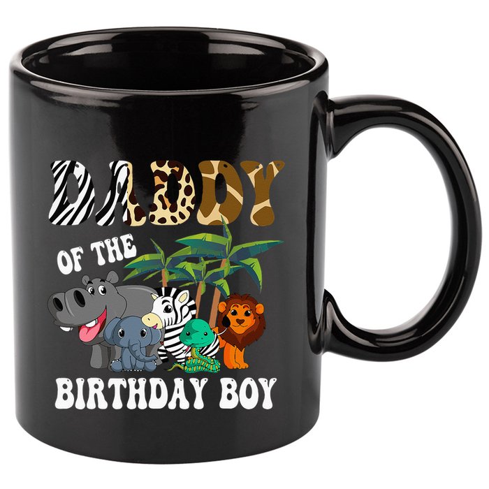 Daddy Of The Birthday Boy Zoo Bday Safari Celebration 11oz C Handle Ceramic Mug