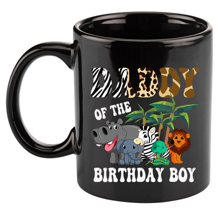 Daddy Of The Birthday Boy Zoo Bday Safari Celebration 11oz C Handle Ceramic Mug