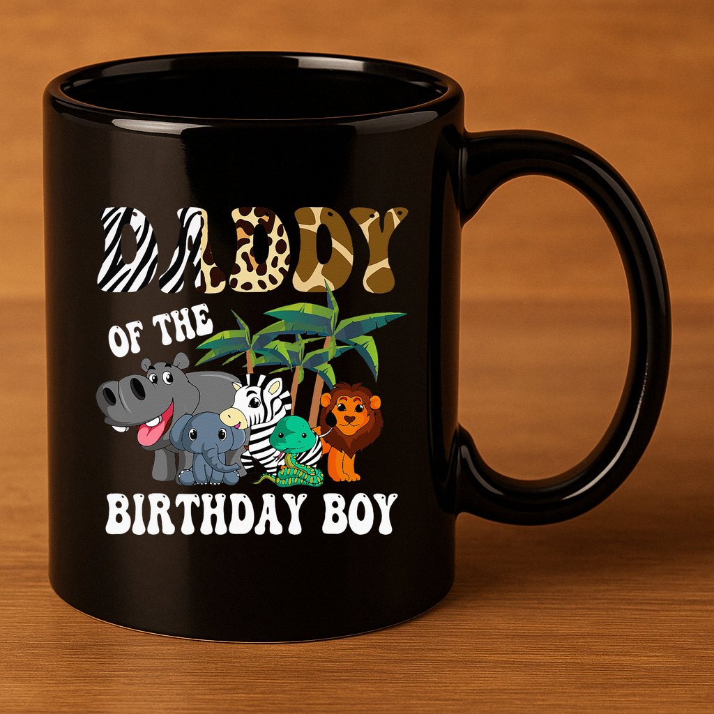 Daddy Of The Birthday Boy Zoo Bday Safari Celebration 11oz C Handle Ceramic Mug