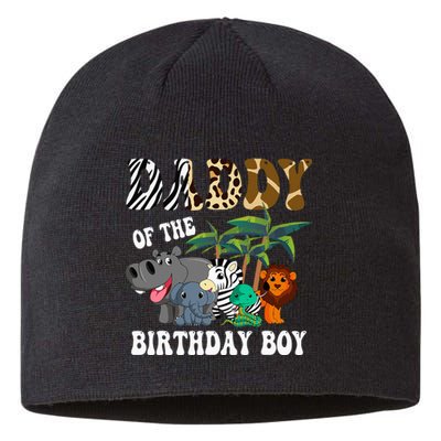 Daddy Of The Birthday Boy Zoo Bday Safari Celebration Sustainable Beanie