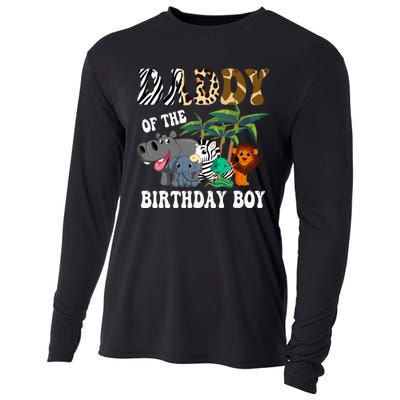 Daddy Of The Birthday Boy Zoo Bday Safari Celebration Cooling Performance Long Sleeve Crew