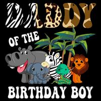 Daddy Of The Birthday Boy Zoo Bday Safari Celebration Cooling Performance Long Sleeve Crew
