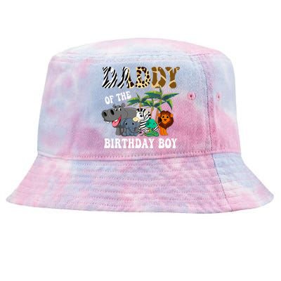 Daddy Of The Birthday Boy Zoo Bday Safari Celebration Tie-Dyed Bucket Hat