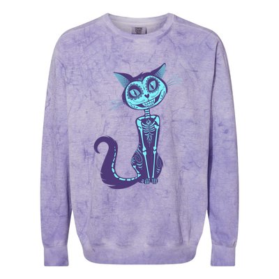 Day Of The Dead Dia De Los Muertos Cat Colorblast Crewneck Sweatshirt