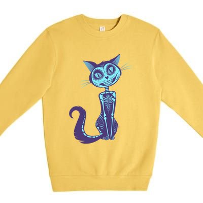 Day Of The Dead Dia De Los Muertos Cat Premium Crewneck Sweatshirt