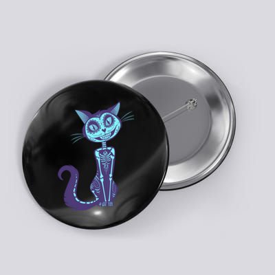 Day Of The Dead Dia De Los Muertos Cat Button