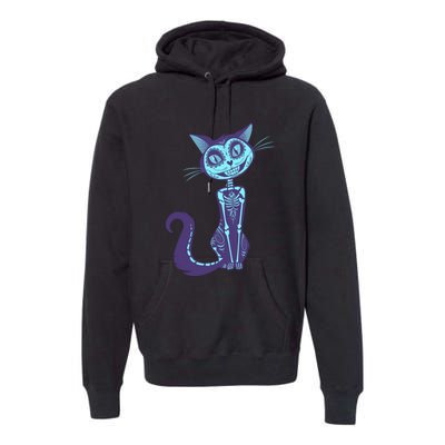 Day Of The Dead Dia De Los Muertos Cat Premium Hoodie