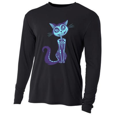 Day Of The Dead Dia De Los Muertos Cat Cooling Performance Long Sleeve Crew