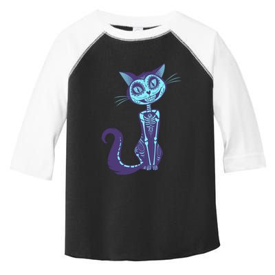 Day Of The Dead Dia De Los Muertos Cat Toddler Fine Jersey T-Shirt