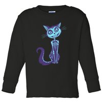 Day Of The Dead Dia De Los Muertos Cat Toddler Long Sleeve Shirt