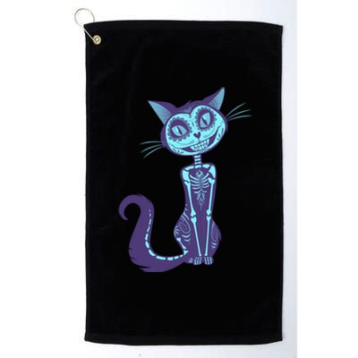 Day Of The Dead Dia De Los Muertos Cat Platinum Collection Golf Towel