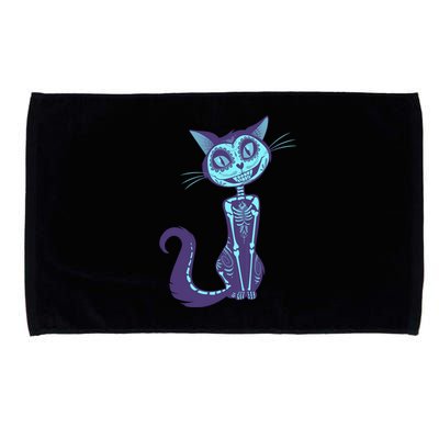 Day Of The Dead Dia De Los Muertos Cat Microfiber Hand Towel