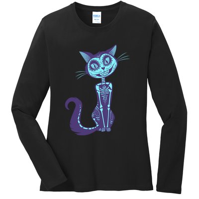 Day Of The Dead Dia De Los Muertos Cat Ladies Long Sleeve Shirt