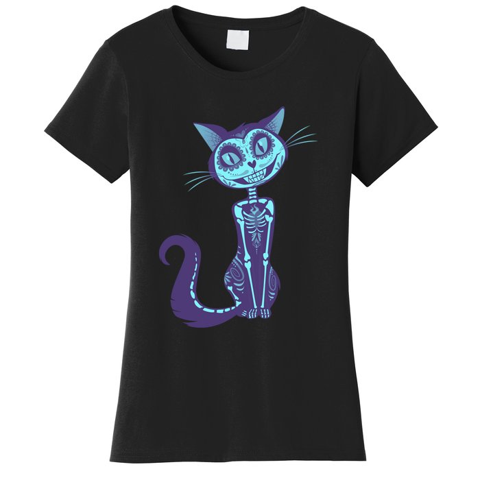 Day Of The Dead Dia De Los Muertos Cat Women's T-Shirt