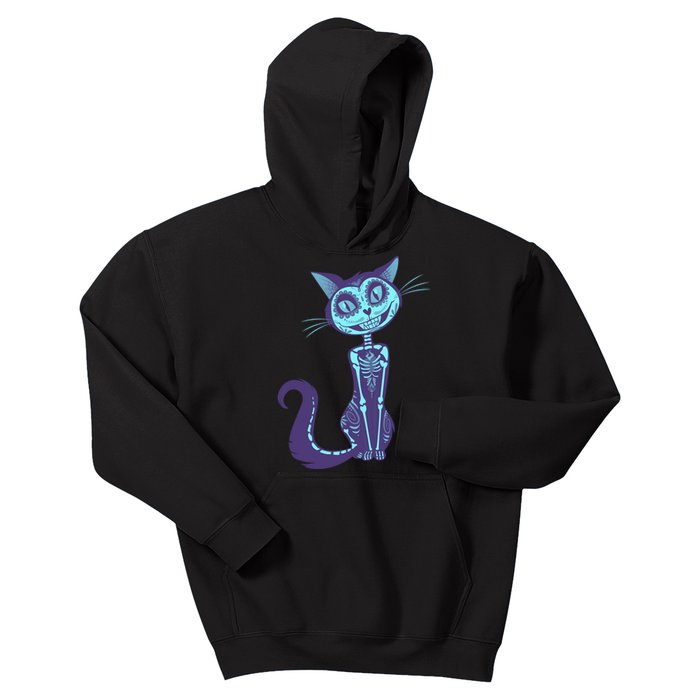 Day Of The Dead Dia De Los Muertos Cat Kids Hoodie