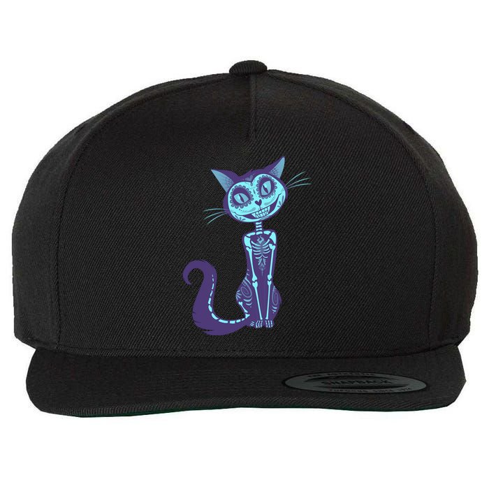 Day Of The Dead Dia De Los Muertos Cat Wool Snapback Cap