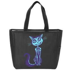 Day Of The Dead Dia De Los Muertos Cat Zip Tote Bag