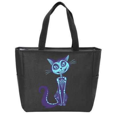 Day Of The Dead Dia De Los Muertos Cat Zip Tote Bag